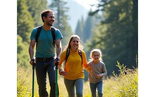 Active parents 40-50 enjoying family wellness in Portland