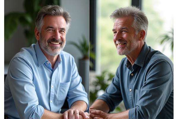 Before and after photos of David, a Prime Wellness client