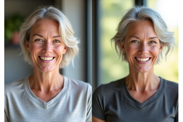 Before and after photos of Elizabeth, a Prime Wellness client