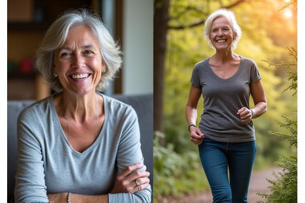 Before and after photos of Maria, a Prime Wellness client