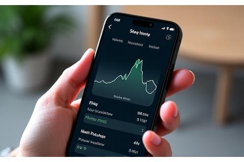 Smartphone screen displaying a sleep tracking app interface with sleep cycle data and a calming dark mode.